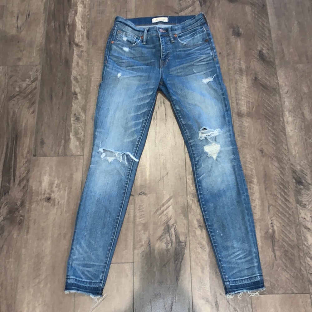 MADEWELL 9”HIGH RISE SKINNY FRAYED HEM SIZE 26